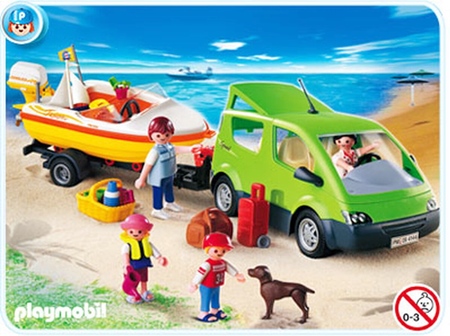 Playmobil gezinswagen met boot 4144
