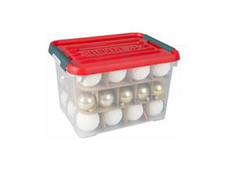 curver- opbergbox 20L transparant / rood